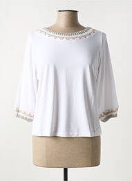 Top elasticitate mâneci 3/4 alb TRICOT CHIC femme