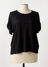 Tricou croială dreaptă mâneci scurte negru CHARMING SMILE femme