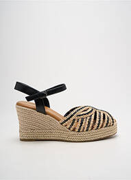 Espadrile țesătură satinată toc de 7 la 9 cm negru FINDLAY femme