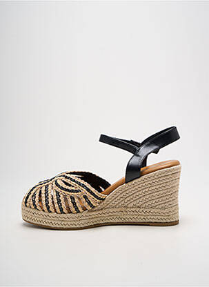 Espadrile țesătură satinată toc de 7 la 9 cm negru FINDLAY femeie