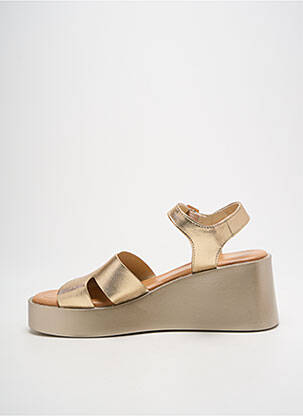 Sandale/pantofi decupați material neted toc de 7 la 9 cm auriu CHICMUSE femeie