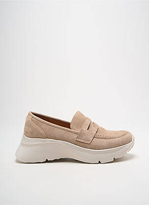 Mocasini vârf rotund toc de 4 la 6 cm bej IDEAL SHOES femeie