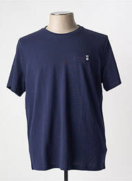 Tricou broderie mâneci scurte albastru CAMBRIDGE homme