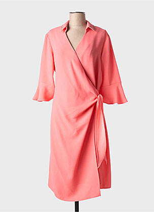 Rochie midi mâneci 3/4 mâneci 3/4 portocalie DEVERNOIS femeie