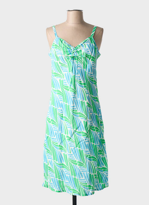 Rochie midi imprimeu fantezie bretele subțiri albastru SIGNE NATURE femme