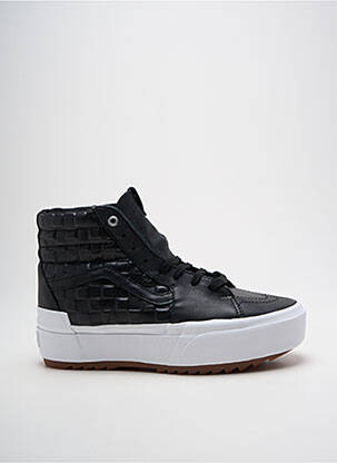 Adidași țesătură satinată vârf rotund negru VANS unisex