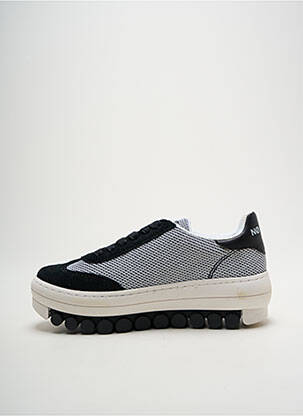 Adidași vârf rotund toc de 4 la 6 cm negru NO NAME femeie