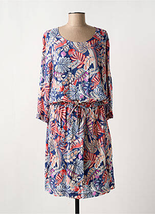 Rochie midi croială fluidă mâneci 3/4 albastru GRIFFON femeie