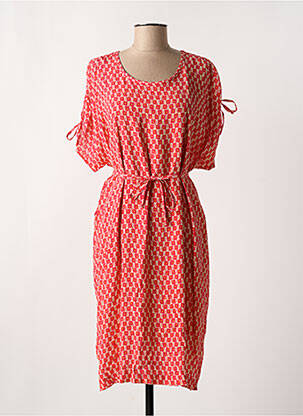 Rochie midi imprimeu fantezie mâneci scurte roșu GRIFFON femme