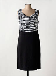 Rochie midi imprimeu fantezie fără mâneci negru THOMAS RABE femme