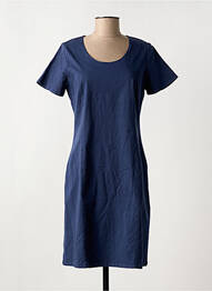 Rochie midi închidere cu fermoar la spate mâneci scurte albastru FRANCE RIVOIRE femme
