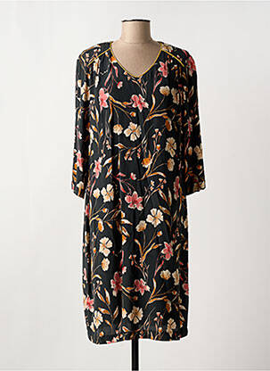 Rochie midi imprimeu floral mâneci lungi negru GRIFFON femeie
