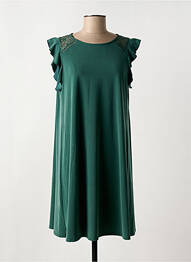 Rochie midi croială fluidă mâneci scurte verde MD'M femme