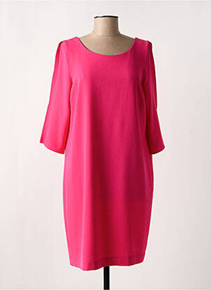 Rochie midi mâneci 3/4 mâneci 3/4 roz REVER MILE femeie