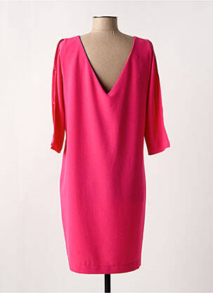 Rochie midi mâneci 3/4 mâneci 3/4 roz REVER MILE femeie
