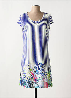 Rochie midi mâneci scurte mâneci scurte albastru HAJO femeie