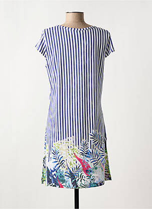 Rochie midi mâneci scurte mâneci scurte albastru HAJO femeie