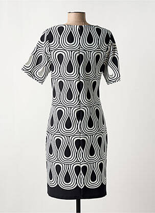 Rochie midi imprimeu fantezie mâneci scurte negru FRANCE RIVOIRE femeie