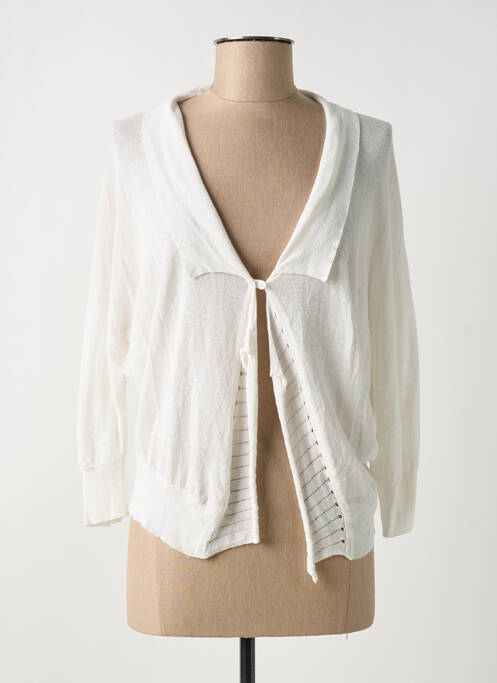 Vestă cu mâneci lungi croială cambrată alb QUATTRO femme