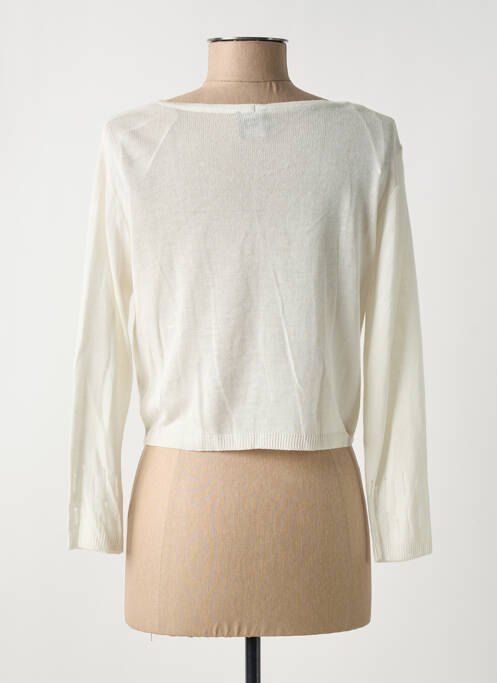 Vestă cu mâneci lungi croială cambrată alb PAUSE CAFE femme