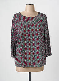 Top imprimeu fantezie mâneci 3/4 negru OLSEN femme