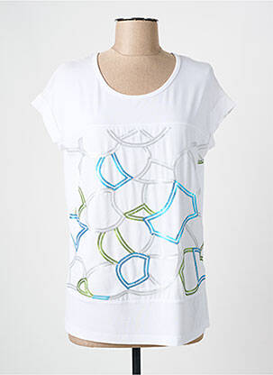 Tricou elasticitate mâneci scurte alb FRANK WALDER femeie