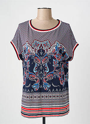 Tricou imprimeu fantezie mâneci scurte albastru OLSEN femeie