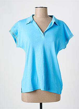 Polo elasticitate mâneci scurte albastru THE STYLE femeie