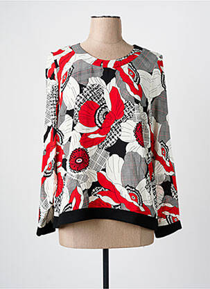 Bluză țesătură poplin mâneci lungi roșu MERI & ESCA femme