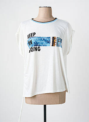 Tricou serigrafie mâneci scurte albastru PAZ TORRAS femeie