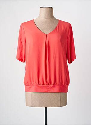 Tricou guler în v mâneci scurte portocaliu FRANK WALDER femme