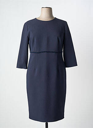 Rochie midi mâneci 3/4 mâneci 3/4 albastru ESTEL COLLECTION femeie