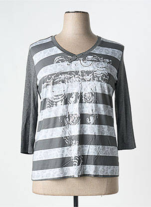 Tricou mâneci 3/4 mâneci 3/4 gri FRANK WALDER femeie
