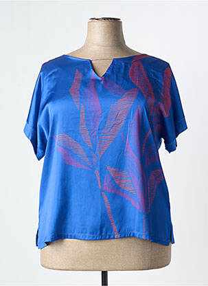 Tricou imprimeu fantezie mâneci scurte albastru PAZ TORRAS femeie