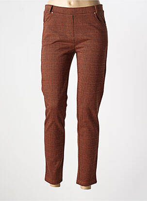 Pantalon slim talie elastică mărime normală portocalie HAJO femeie