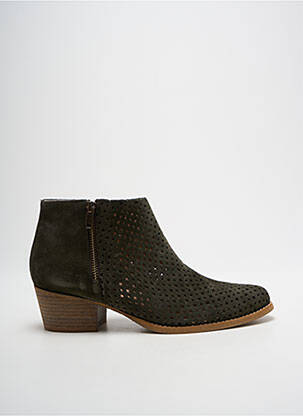 Botine/ghete cubanez toc de 4 la 6 cm verde NGY femeie