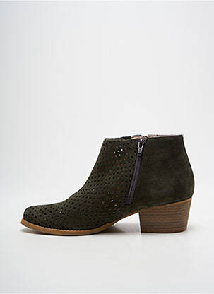 Botine/ghete cubanez toc de 4 la 6 cm verde NGY femeie