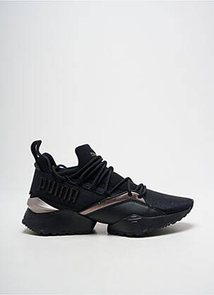 Adidași material neted toc plat până la 3 cm negru PUMA femeie