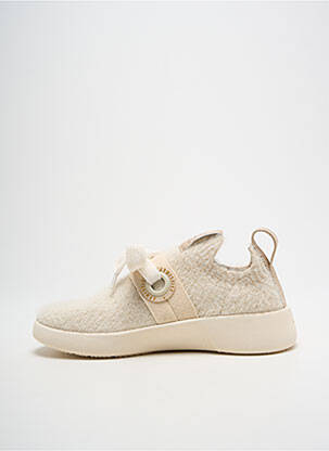 Adidași țesătură satinată toc de 4 la 6 cm bej ARMISTICE femeie