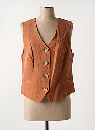 Vestă fără mâneci maro C'EST BEAU LA VIE femeie