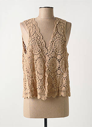 Vestă fără mâneci maro C'EST BEAU LA VIE femeie