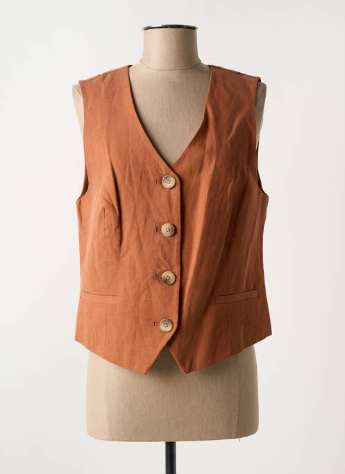 Vestă fără mâneci căptușeală maro C'EST BEAU LA VIE femme