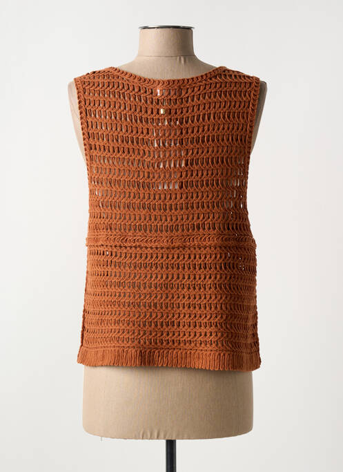 Vestă fără mâneci maro C'EST BEAU LA VIE femeie