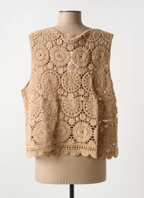 Vestă fără mâneci maro C'EST BEAU LA VIE femeie