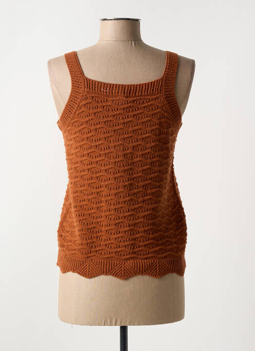 Vestă fără mâneci maro C'EST BEAU LA VIE femeie