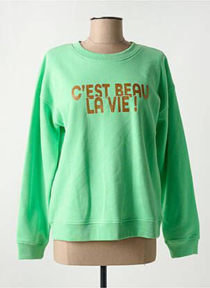 Hanorac elasticitate mâneci lungi verde C'EST BEAU LA VIE femeie