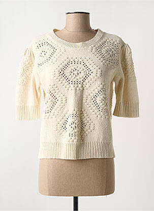 Pulover croială cambrată mâneci scurte bej C'EST BEAU LA VIE femme