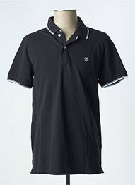 Polo elasticitate mâneci scurte negru CAMBRIDGE homme