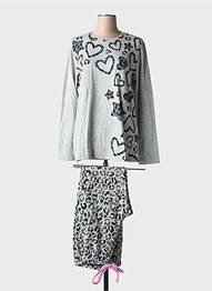 Pijama croială dreaptă gri MASSANA femme