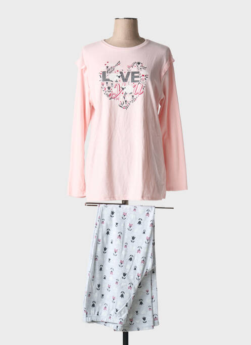 Pijama croială dreaptă roz MASSANA femme